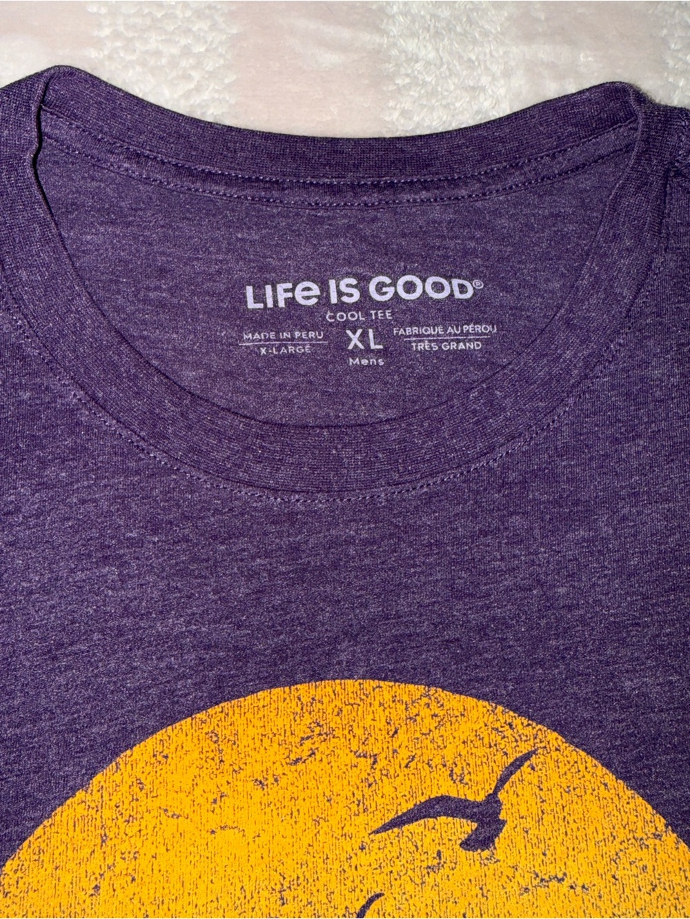 Life Is Good Purple Tee with Yellow Sun Graphic